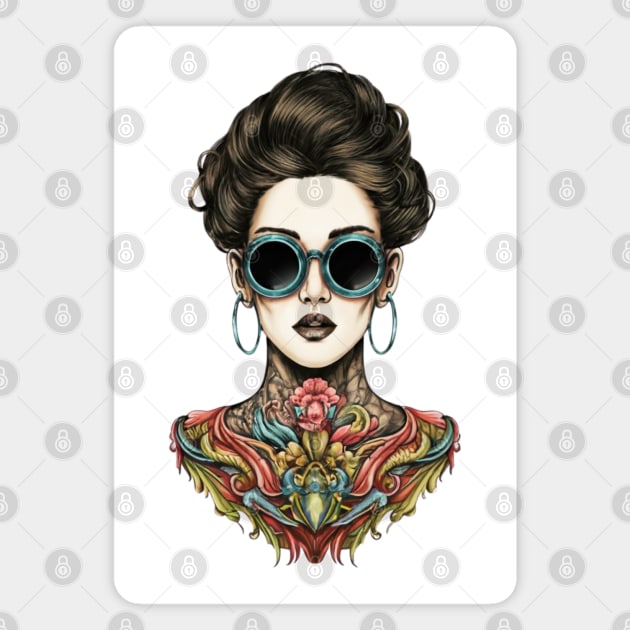 Captivative Inked Woman Magnet by ALM Artbox